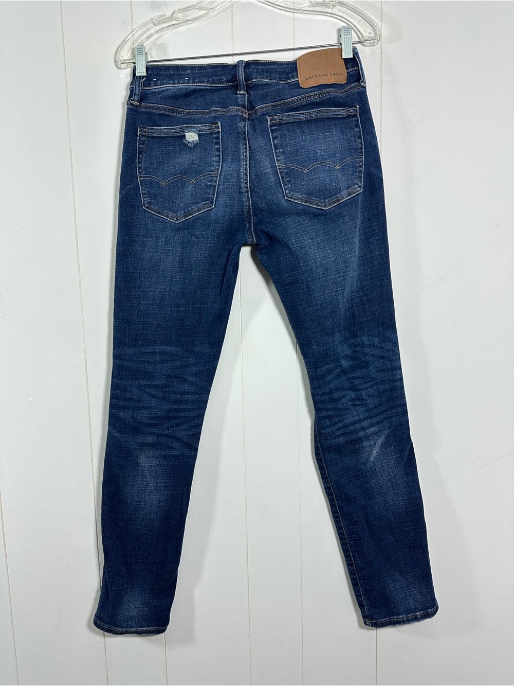 American Eagle Mens Sz 29x32 Destroyed Airflex Slim Denim Blue Jeans Stretch - Picture 6 of 15